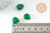 Perle goutte jadeite naturelle vert facetté 12mm, x5 (G3810)