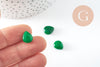 Perle goutte jadeite naturelle vert facetté 12mm, x5 (G3810)