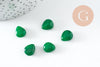 Perle goutte jadeite naturelle vert facetté 12mm, x5 (G3810)
