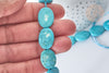 Perle goutte nuggets rondelle Howlite teintée turquoise foncé naturelle 5-30mm, x1 fil de 40cm (G8193)