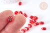 Perle goutte verre rouge foncé 9mm, perle cristal , x10 (G7563)
