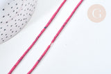 Perle heishi howlite naturelle rose 1mm, pierre naturelle, turquoise naturelle, perle en pierre, fil de 30cm, x1 (G7262)