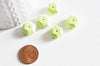 Perle hexagone howlite naturelle verte 15mm, création bijoux pierre, x 5 G4166