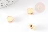 Perle hexagone laiton doré 18k,perle hexagone, sans nickel,creation bijoux, perle géométrique,5mm, x10 G0865