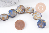 Perle hexagone nacre naturelle gris or, perle hexagonale, coquillage ,20mm,x1 fil d'environ 20 perles (G5130)