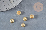 Perle intercalaire fleur zamac doré 8x3.5mm, fabrication de bijoux, x10 (G8881)