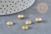 Perle intercalaire fleur zamac doré 8x3.5mm, fabrication de bijoux, x10 (G8881)