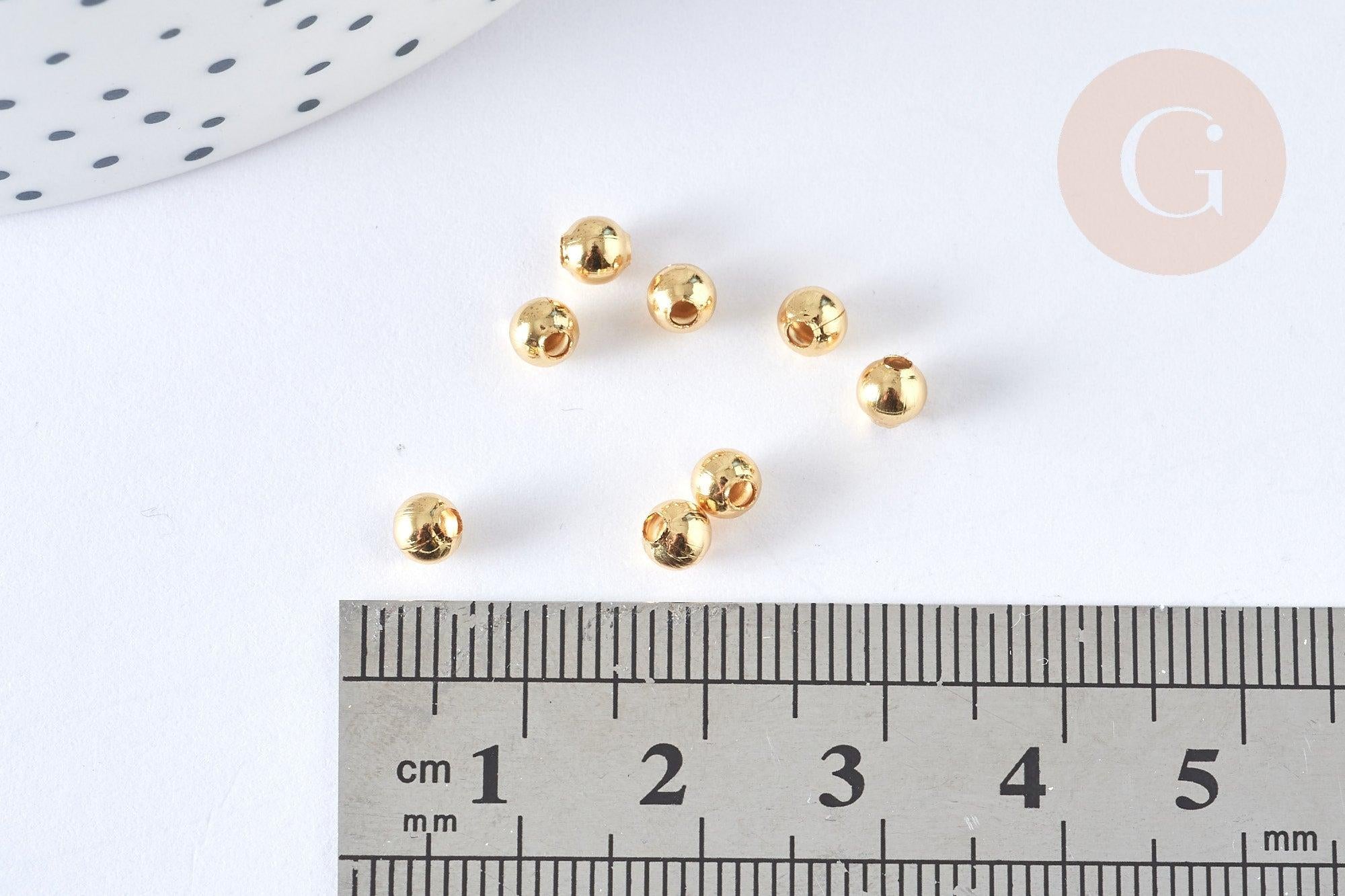 Perle intercalaire laiton doré sablée, perle doré texturée, des fournitures pour création bijoux, laiton doré, 4mm , x100 G5254