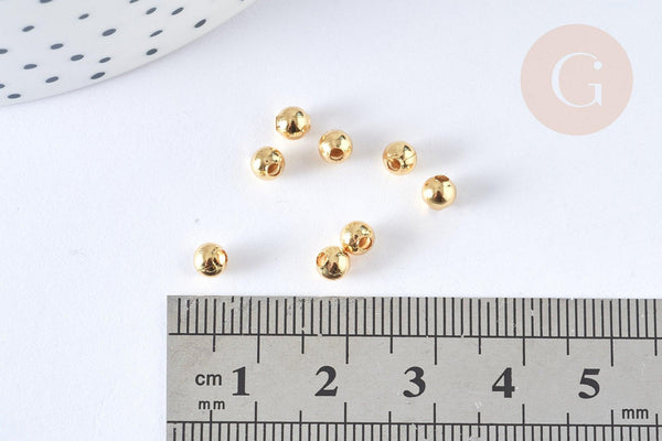Perle intercalaire laiton doré sablée, perle doré texturée, des fournitures pour création bijoux, laiton doré, 4mm , x100 G5254