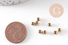 Perle intercalaire ronde acier inoxydable IP 304 doré 4mm, x50 (G9843)