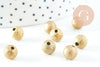 Perle intercalaire ronde laiton brut sablée 8mm, x10 (G10728)