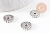 Perle intercalaire rondelle zamac argent vieilli 12mm, x10 (G0178)