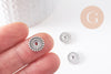 Perle intercalaire rondelle zamac argent vieilli 12mm, x10 (G0178)