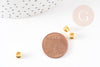 Perle intercalaire tube laiton doré 5x4mm, x10 ou 20 ou 50 ou 100 (G6610)