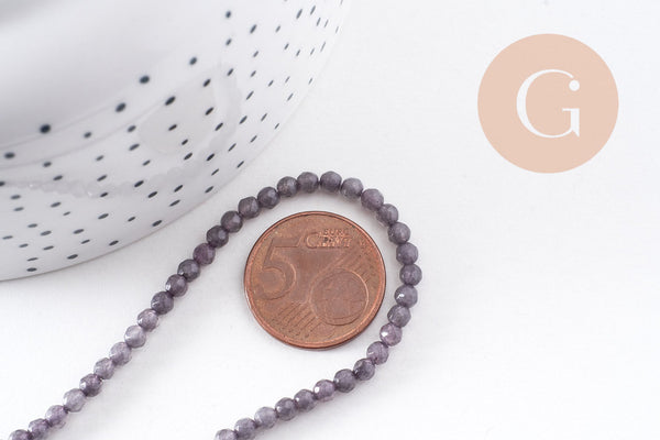 Perle jade gris,perle jade,pierre naturelle,jade naturel, pierre, facette, jade, 4mm,fil de 38cm (G1124)