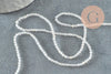 Perle jade blanche, fourniture créative, jade naturelle,jade,2mm,fil de 40 cm, x1 (G3101)