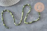 Perle jade vert olive ronde naturelle 4mm, x1 fil de 38cm (G11340)-Perles-Gingerlily Perles