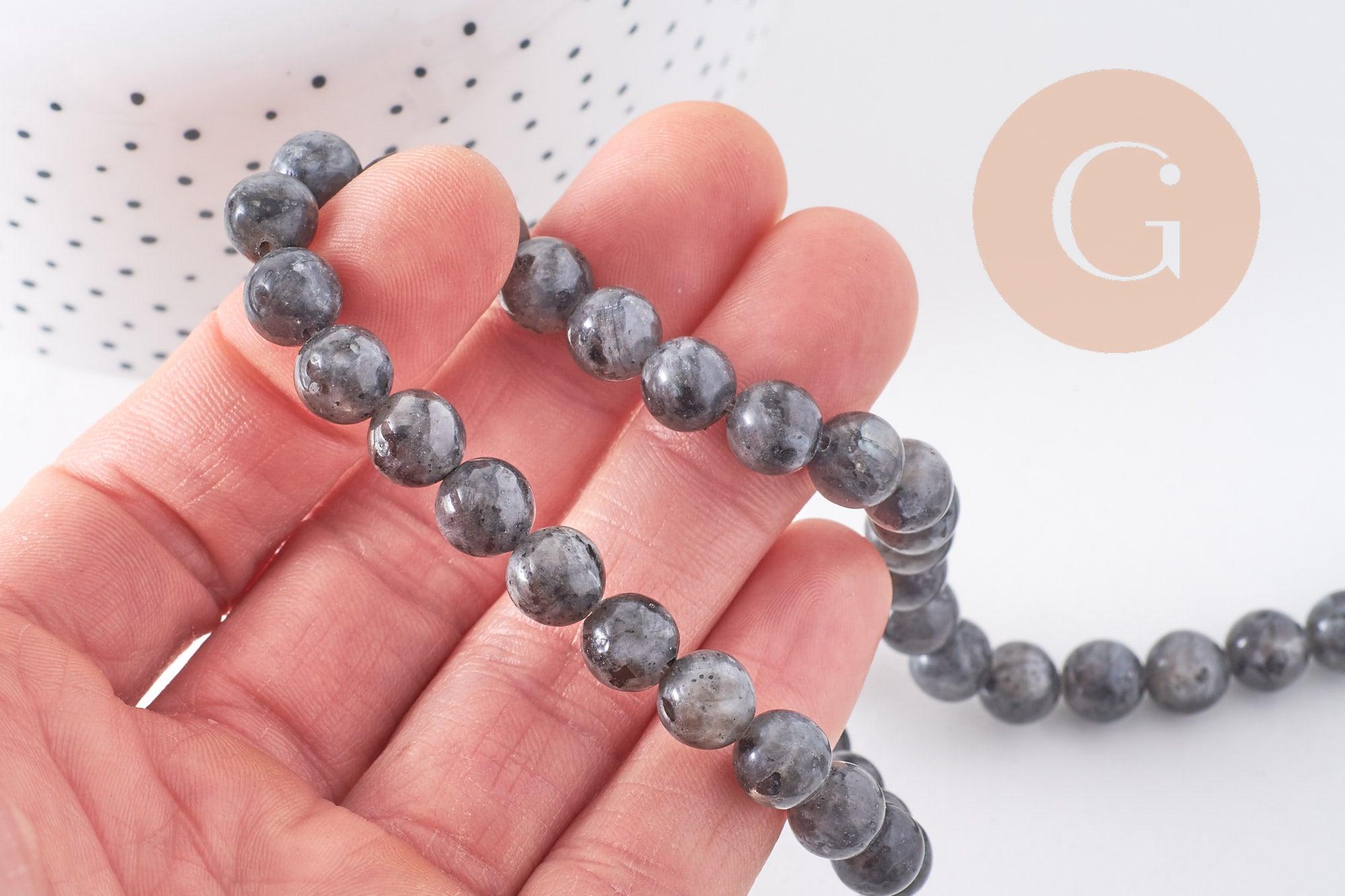 Perle labradorite, pierre naturelle,labradorite naturelle,perle pierre,8mm,x1 fil de 50 perles, x1 (G6902)