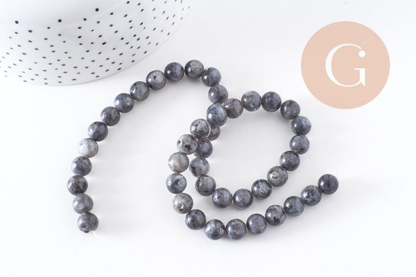 Perle labradorite, pierre naturelle,labradorite naturelle,perle pierre,8mm,x1 fil de 50 perles, x1 (G6902)