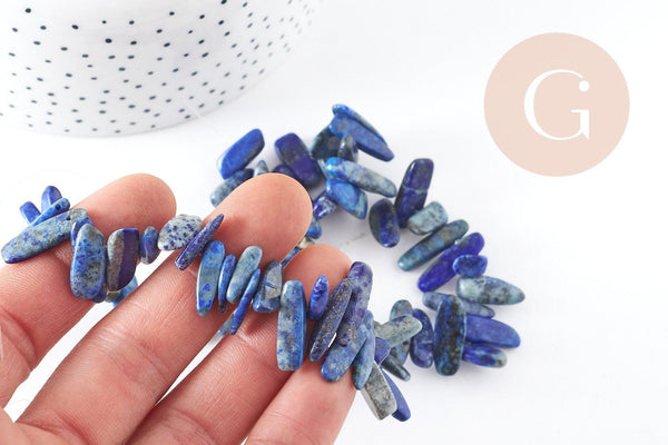 Perle longue lapis Lazulis naturel 13-25mm, (G3441)