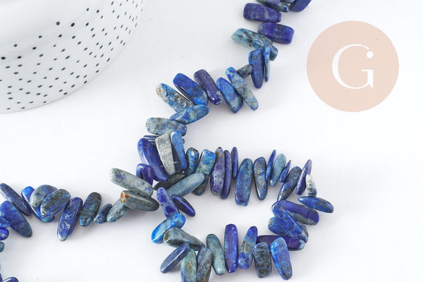 Perle longue lapis Lazulis naturel 13-25mm, (G3441)