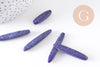 Perle longue lapis Lazulis, pierre naturelle,lapis naturel, pierre rectangle, x5 (G2711)