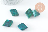 Perle losange turquoise naturelle verte teintée 36mm, x1 (G0524)