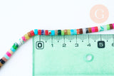 Perle multicolore pierre heishi,perle pierre rondelle pour création bijoux femme,4mm,fil de 155 perles, X1 (G5586)
