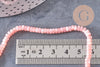 Perle nacre naturelle heishi rose pastel,tube coquillage coloré,perle coquillage, 2x4mm, le fil de 95 perles, x1 (G4474)