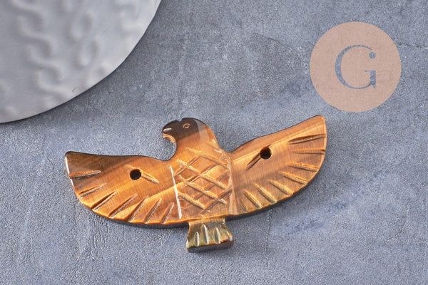 Perle oiseau aigle pierre naturelle 40mm, x1 (G10332)