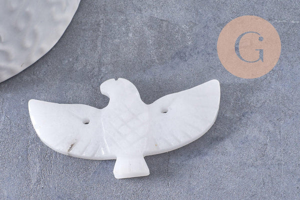 Perle oiseau aigle pierre naturelle 40mm, x1 (G10332)