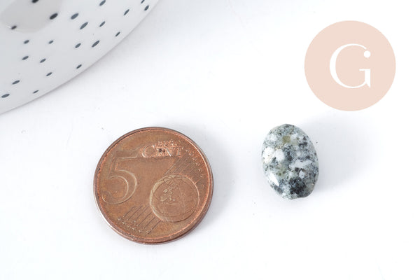 Perle ovale Yooperlite sodalite gris naturelle 19x9mm, x5 (G8279)
