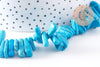 Perle ovale chips howlite turquoise, pierre howlite naturelle, pierre,perle pierre,12-20mm, fil de 39cm x1 (G4068)