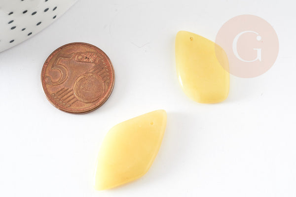 Perle ovale jade jaune feuille,pierre précieuse,pierre naturelle,jade jaune naturel,perle pierre roulée,23-33mm,x5 G1204