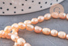 Perle ovale naturelle couleur pêche, perle de culture d'eau douce percée,4-5mm, fil de 36cm, x1 (G2557)