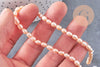 Perle ovale naturelle couleur pêche, perle de culture d'eau douce percée,4-5mm, fil de 36cm, x1 (G2557)