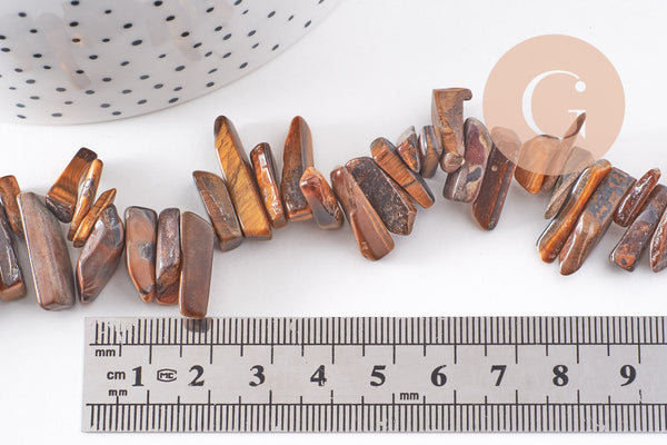 Perle ovale oeil de tigre naturel 11-19mm,oeil de tigre naturelle pierre,perle pierre, fil de 40cm x1 (G5235)