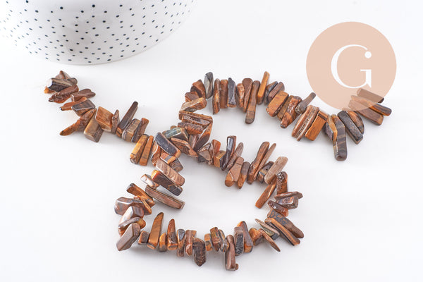 Perle ovale oeil de tigre naturel 11-19mm,oeil de tigre naturelle pierre,perle pierre, fil de 40cm x1 (G5235)