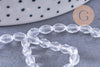 Perle ovale verre facetté transparent 6x4mm, fil de 38cm, x1 (G10584)