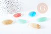 Perle ovale verre multicolore 24-40mm, création bijoux faits main x1 (G9696)