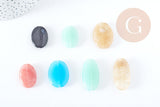 Perle ovale verre multicolore 24-40mm, création bijoux faits main x1 (G9696)
