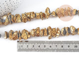 Perle pépite quartz doré 10~24.5mm, x1 fil de 38cm (G8974)