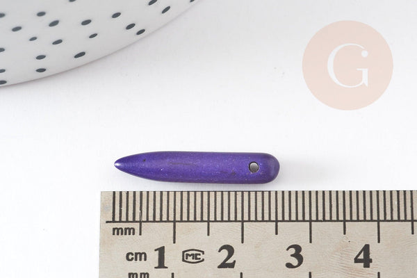 Perle pointe howlite violette, howlite naturelle, perle violette, perle pierre, x10 perles ou x1 fil de 80 (G1495)