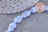 Perle porcelaine bleu tendre coeur irisé, fournitures créatives, perle céramique, 16mm, x20 G3972