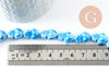 Perle porcelaine coeur bleu clair irisé 16mm, x24 (G9798)