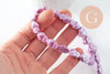 Perle porcelaine coeur violet irisé 16mm, x24 (G9799)