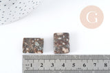 Perle rectangle Lakelandite marron naturelle 20x15mm, x5 (G8271)