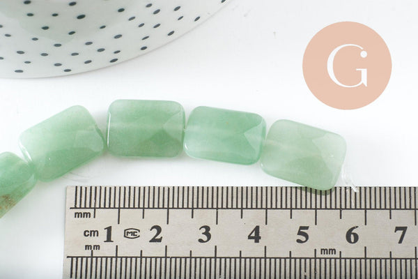 Perle rectangle aventurine naturelle, x1 fil de 21cm (G9711)