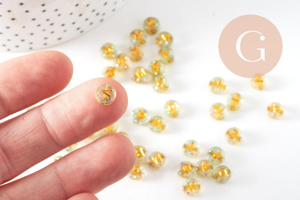 Perle ronde Lettre Alphabet plastique paillettes,perle plastique,création bracelet mots, x10Gr (G1968)