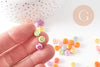 Perle ronde Symboles plastique multicolore pastel doré, x10 grammes (G10557)